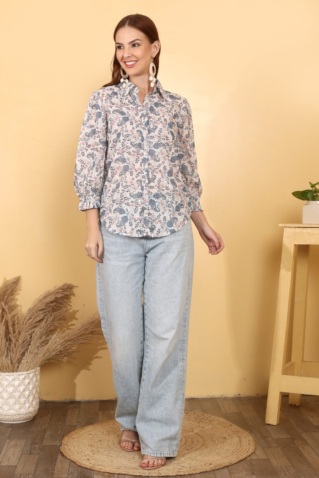 White Cotton Shifli Shirt