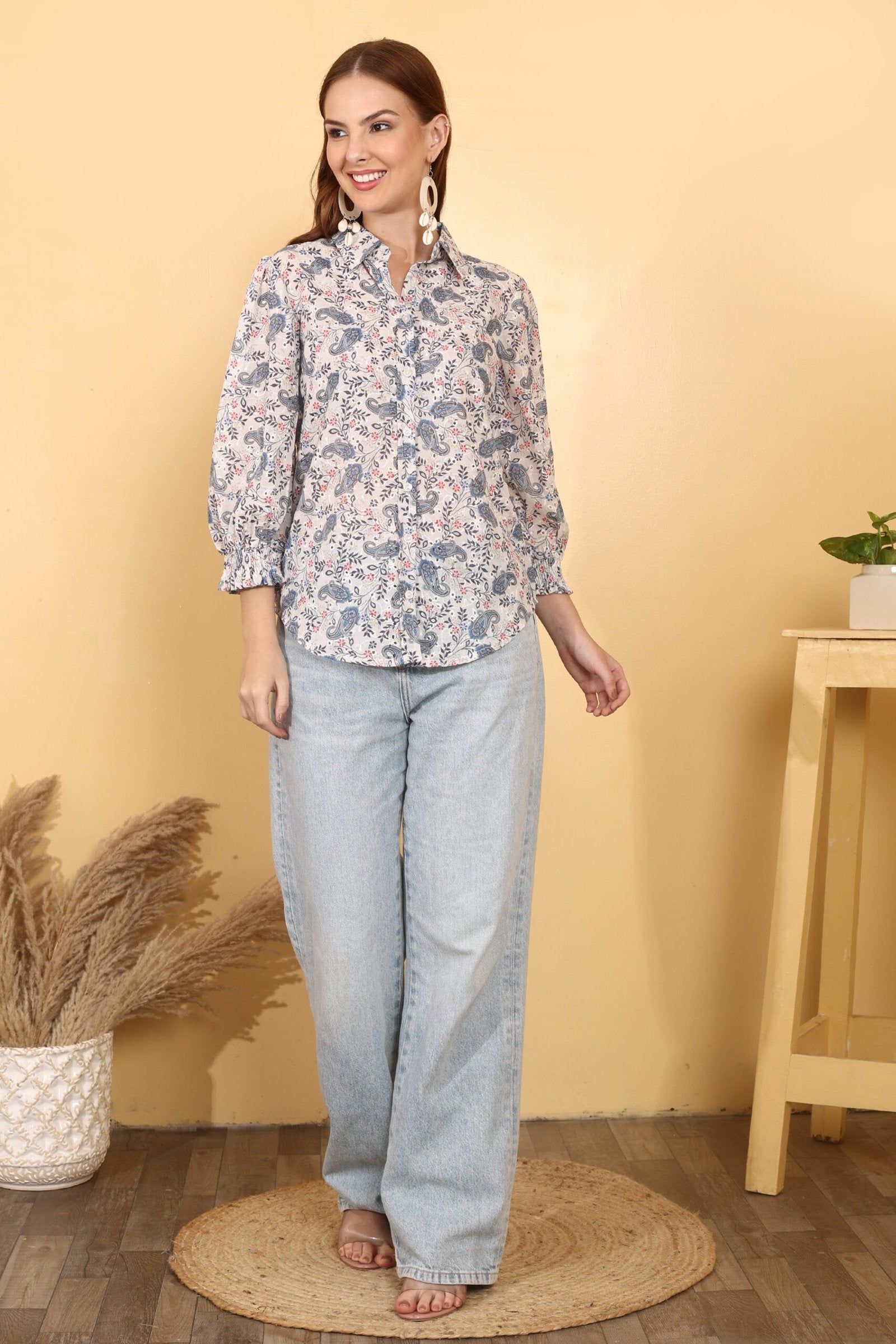 White Cotton Shifli Shirt