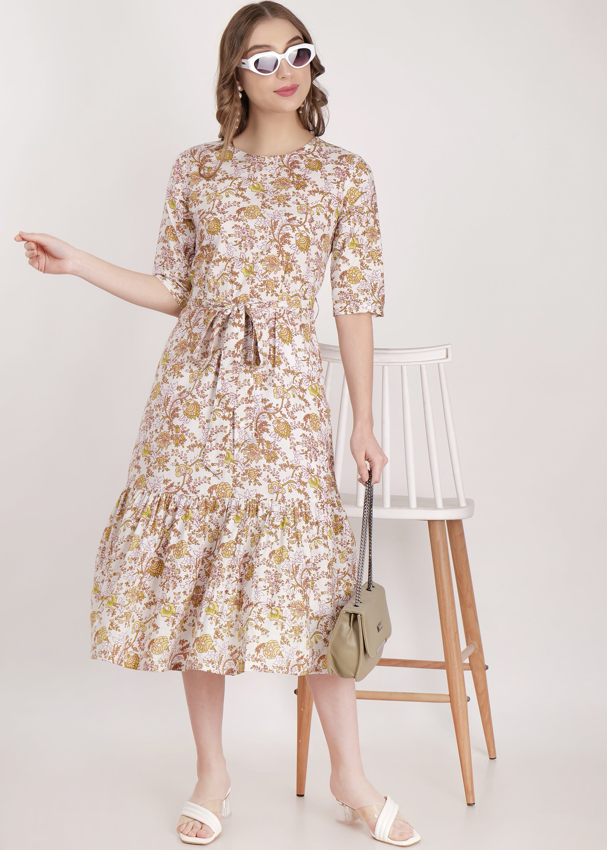 Cotton Flared Hem Dress