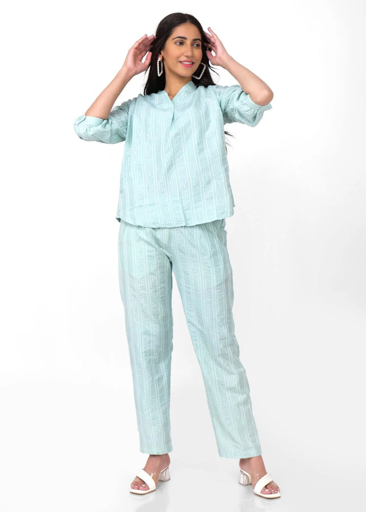 Pastel Mint Green Comfy Cotton Coord set