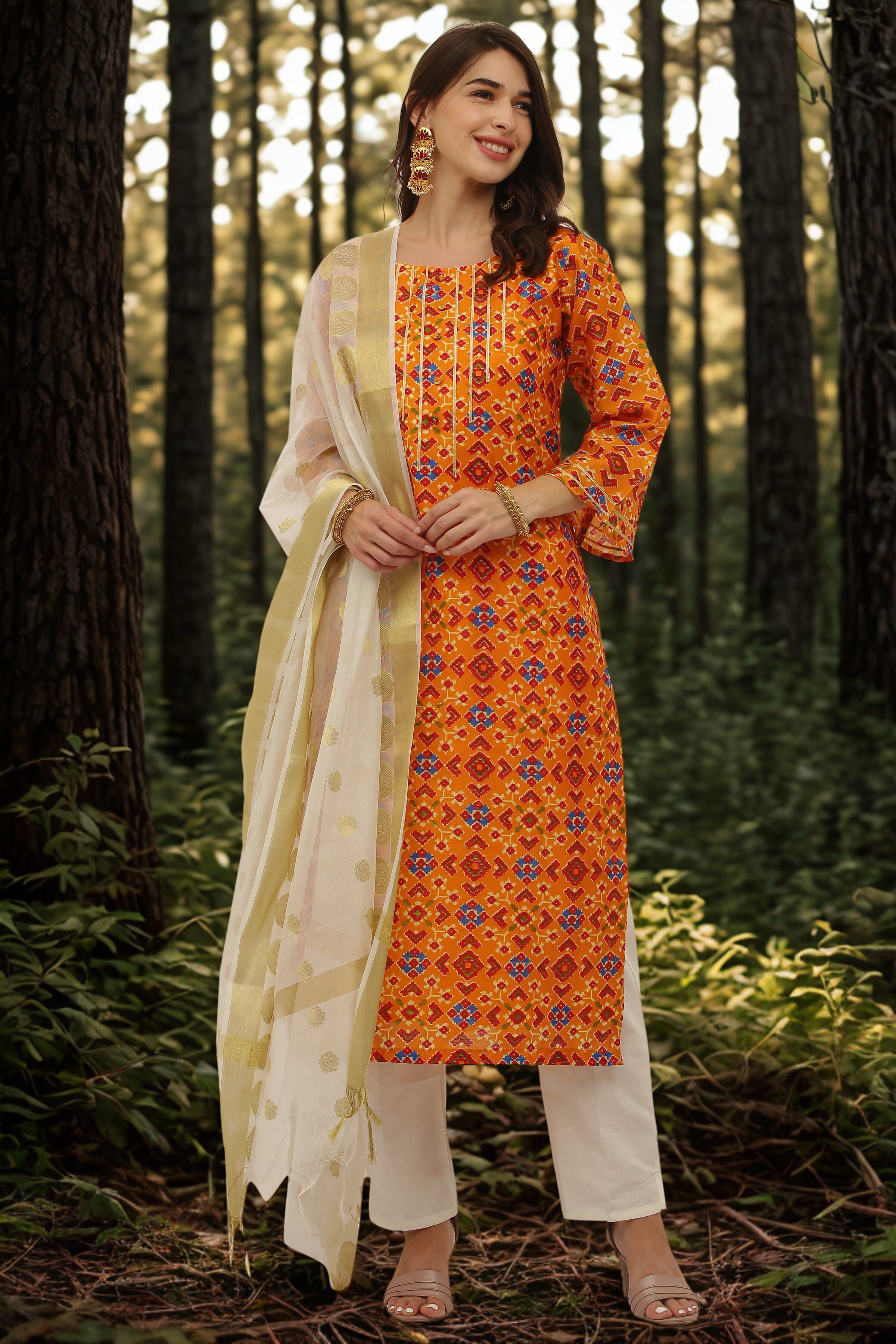 Patola Print Straight Kurta