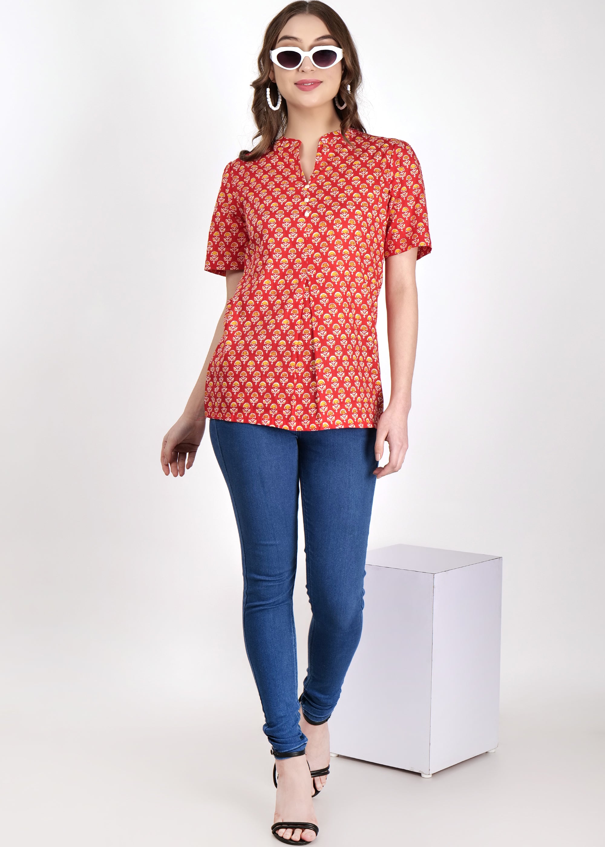 Box Pleated Short Kurti