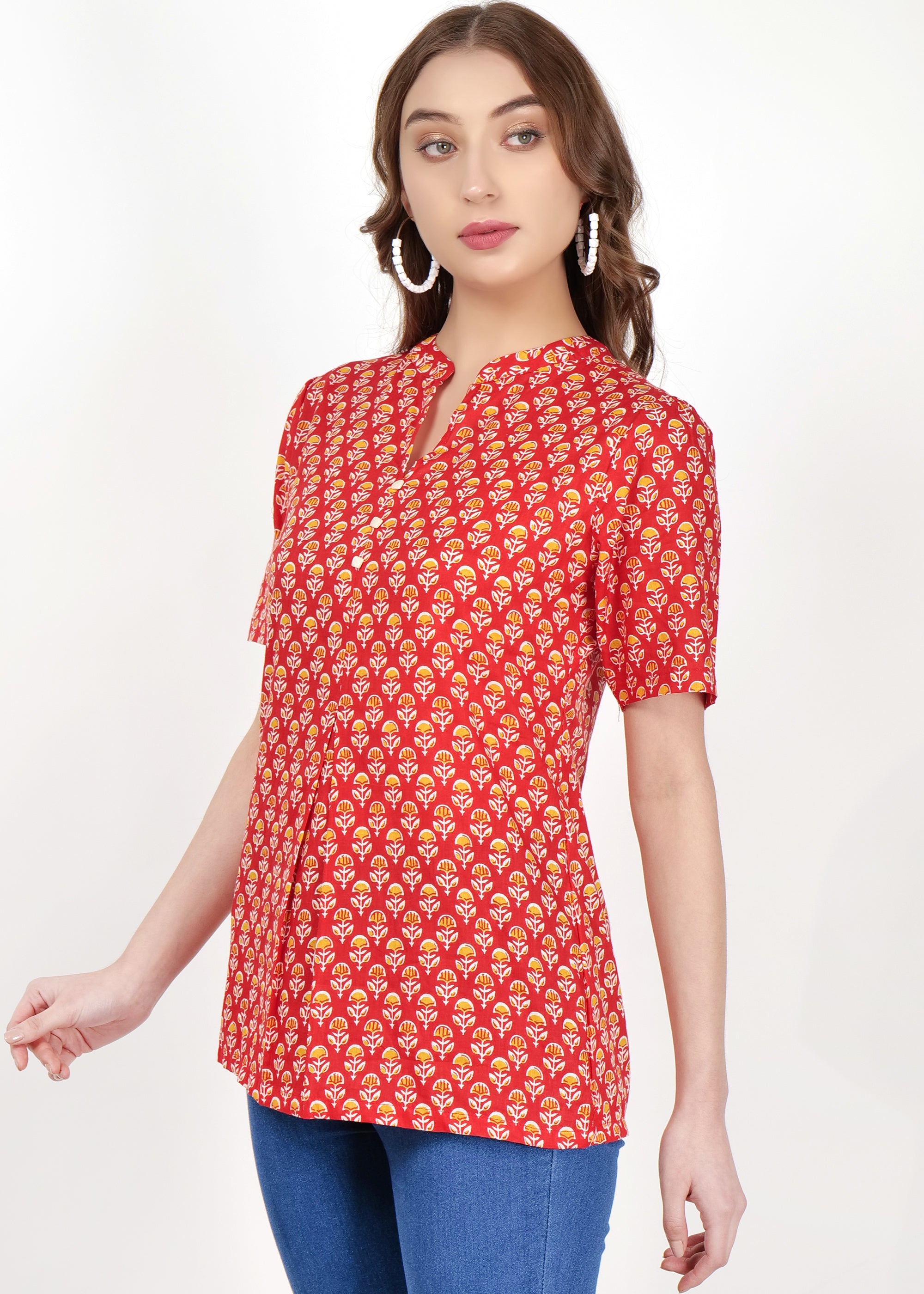 Box Pleated Short Kurti