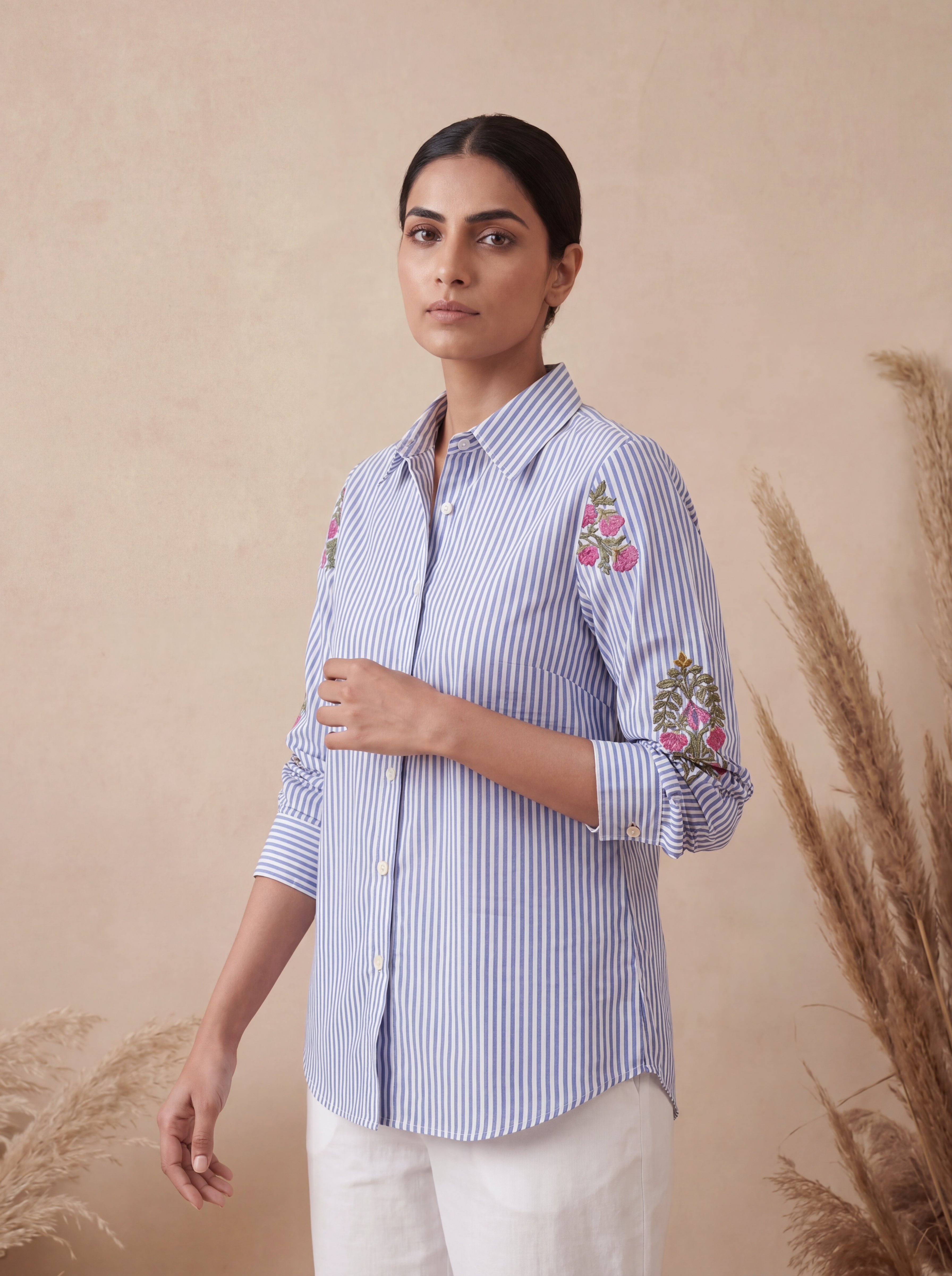 Rutba Purple Stripe Shirt