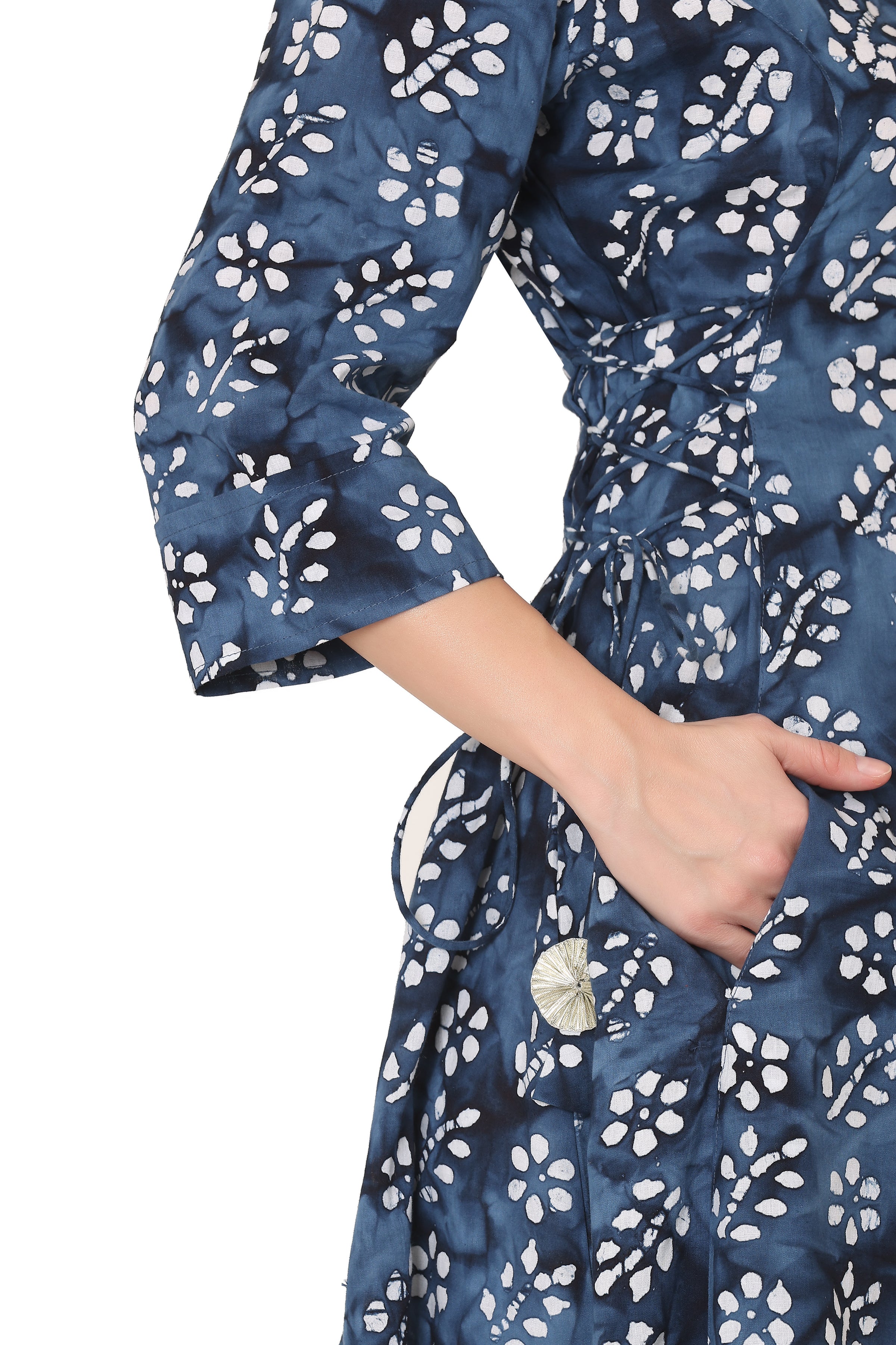 Batik Print Flaired A Line Long Kurta cum Dress