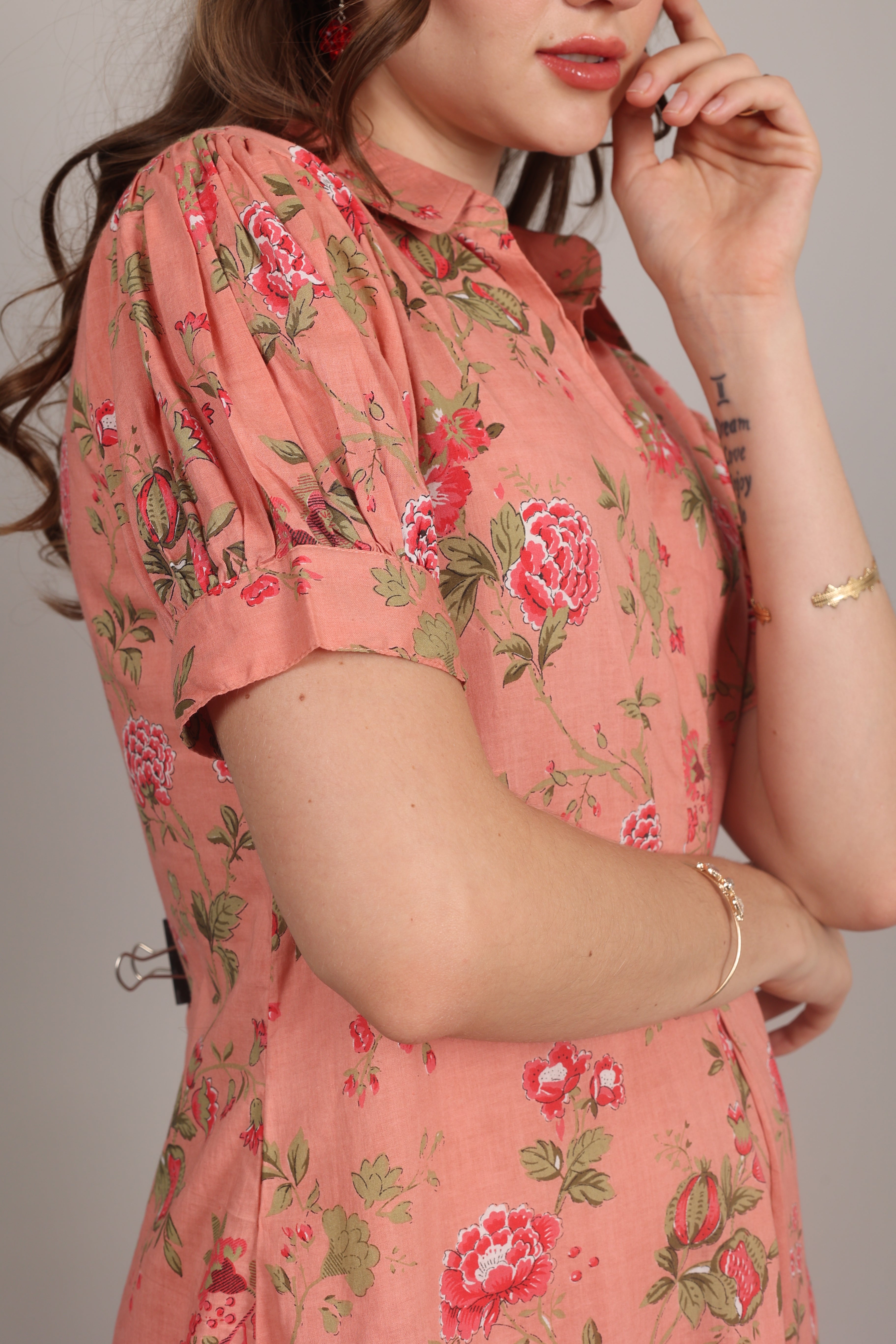 Ink Blue Cotton A-Line Maxi Dress