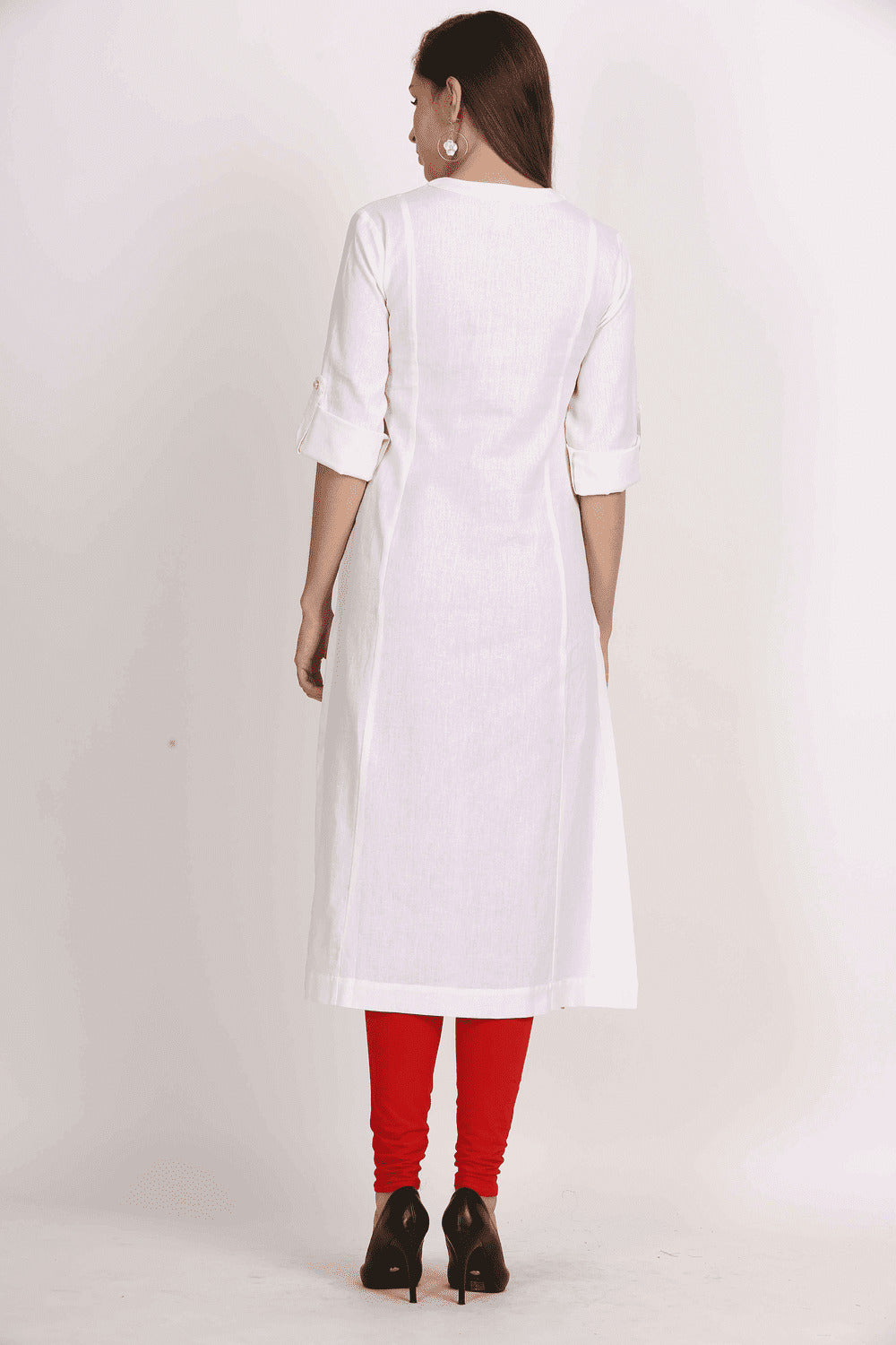 Cotton Flex Straight Kurta with Folding Sleeves