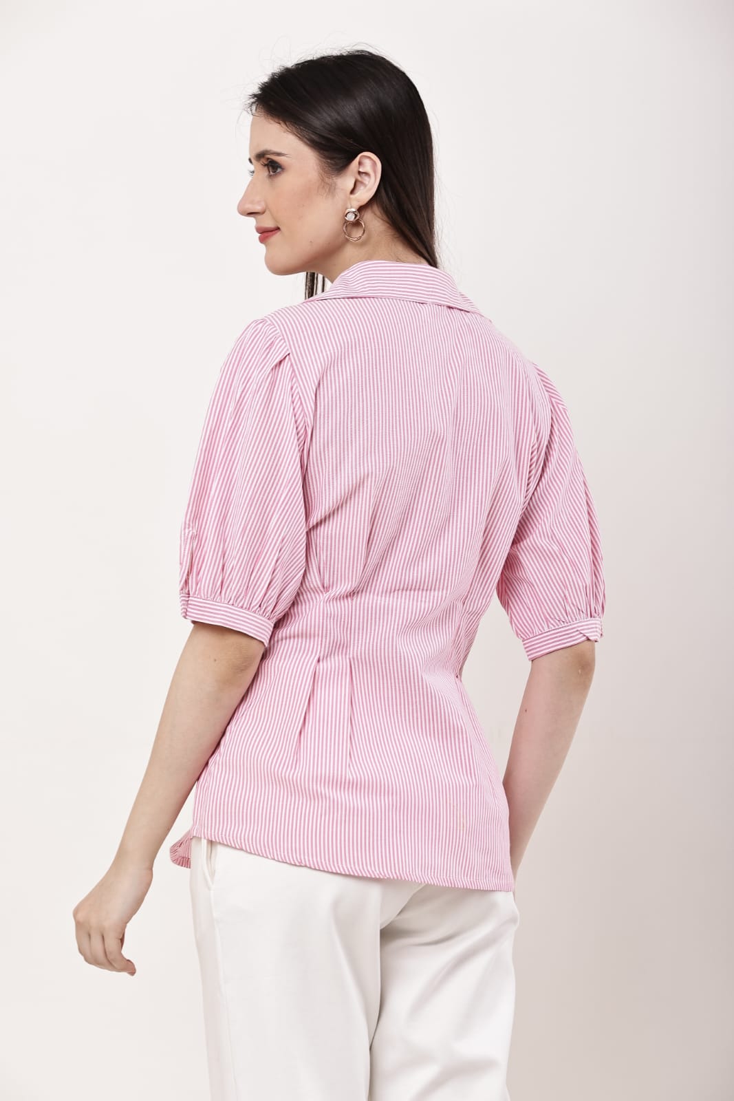 Pink  Pleated Pure Cotton Top