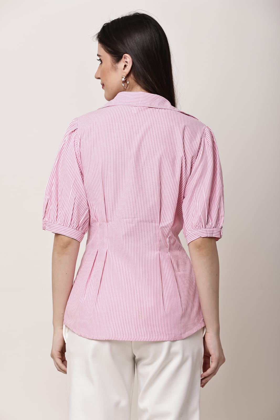 Pink  Pleated Pure Cotton Top
