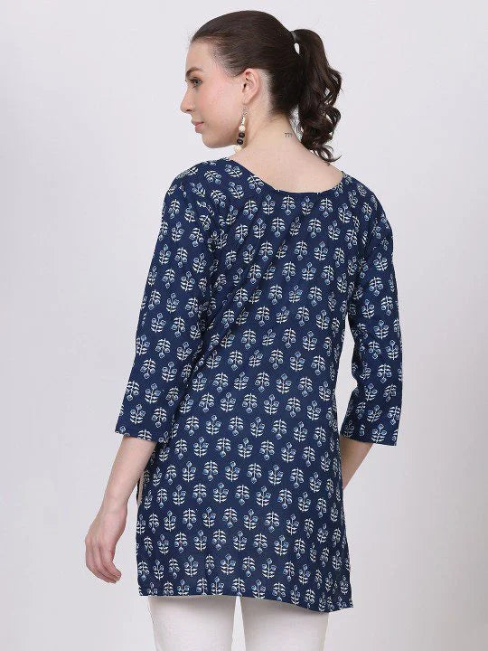 Indigo Cotton Short Top