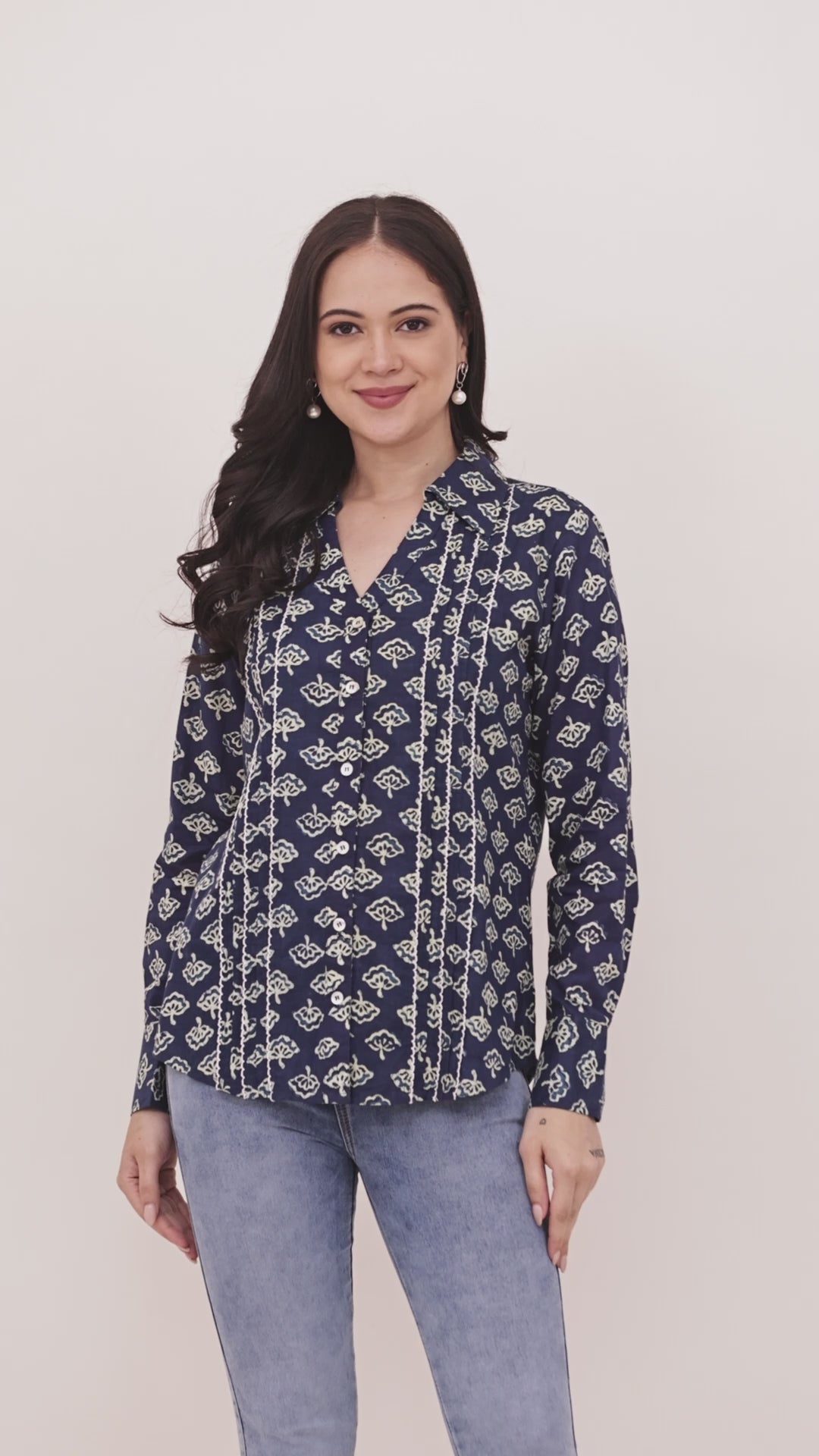 Flower Booti Cotton Office wear Shirt