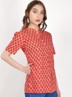 Orange Colour Cotton Short Top - Image 3