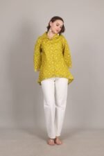 *Mustard Colour Bandhani Print Embroidered Shirt - Image 9