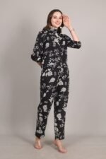 Black Floral Print Coord Set - Image 2