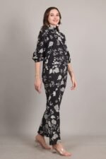 Black Floral Print Coord Set - Image 3