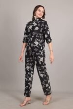 Black Floral Print Coord Set - Image 4