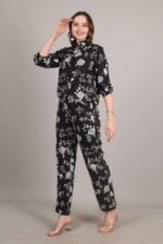 Black Floral Print Coord Set - Image 5