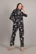Black Floral Print Coord Set
