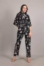 Black Floral Print Coord Set - Image 6