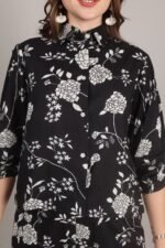 Black Floral Print Coord Set - Image 7