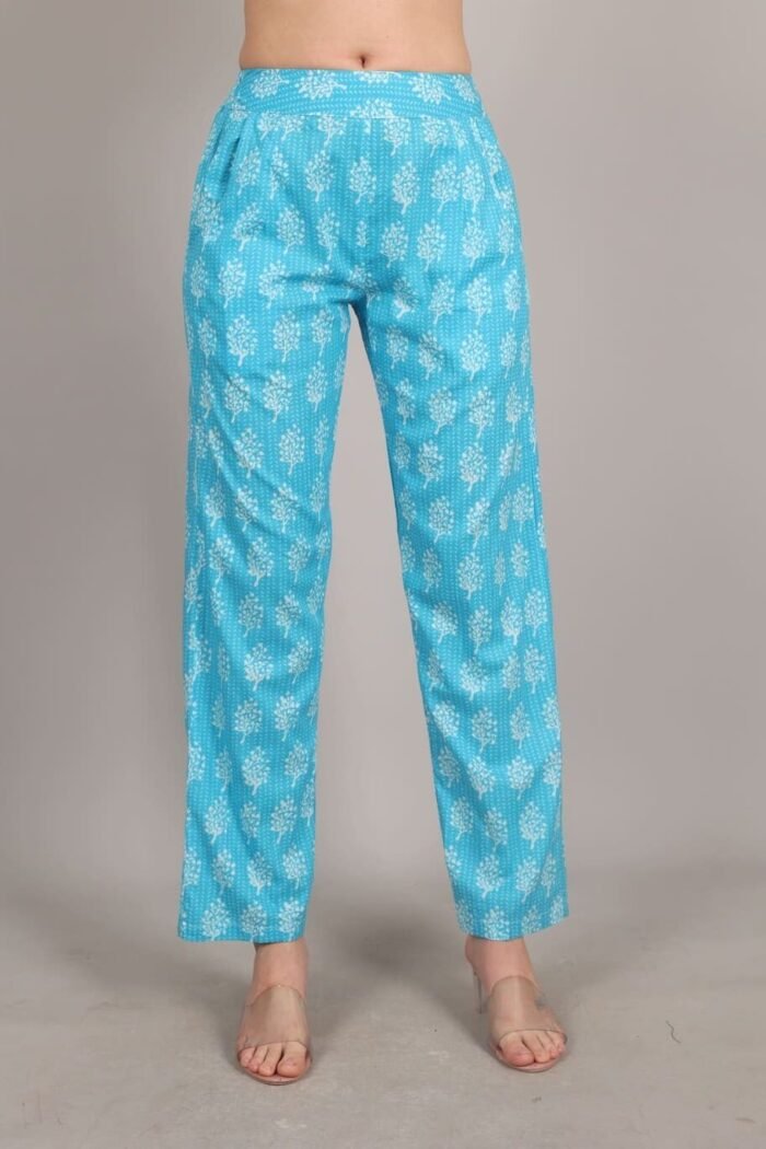 Niraaya- Elegant Sky Blue Print Coord Set - Image 2
