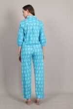 Elegant Sky Blue Print Coord Set - Image 5