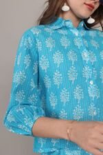 Elegant Sky Blue Print Coord Set - Image 10