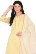 Lemon Chanderi Straight Kurta - Image 7