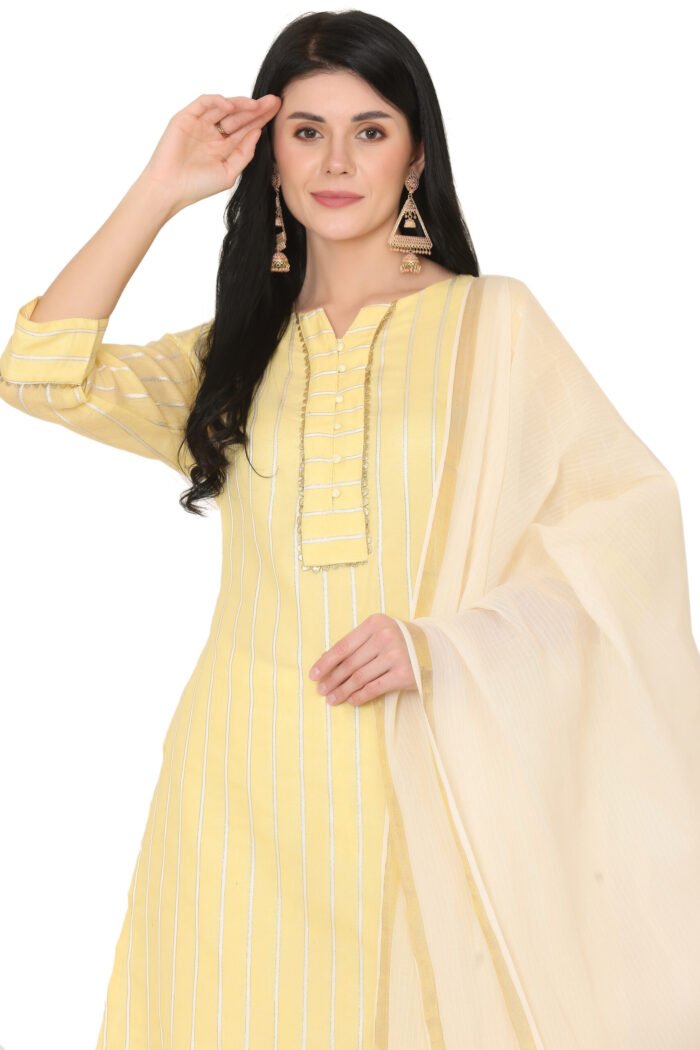 Women's Cotton Chanderi Straight Kurta - Image 7