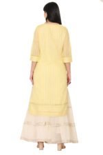Lemon Chanderi Straight Kurta - Image 6