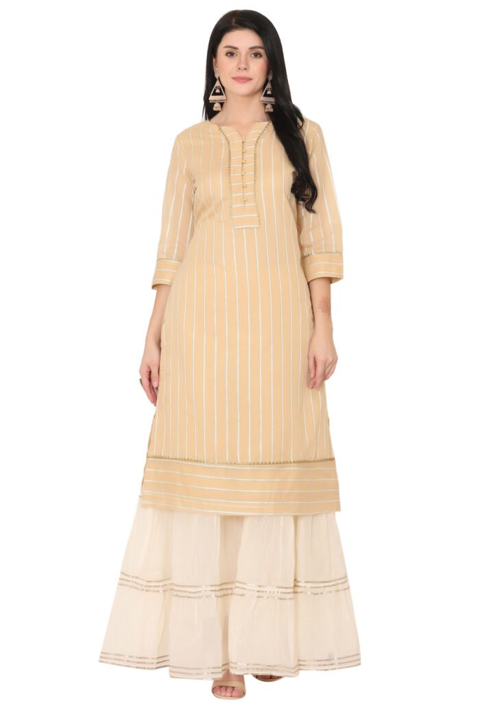Women’s Cotton Chanderi Straight Kurta - Image 8