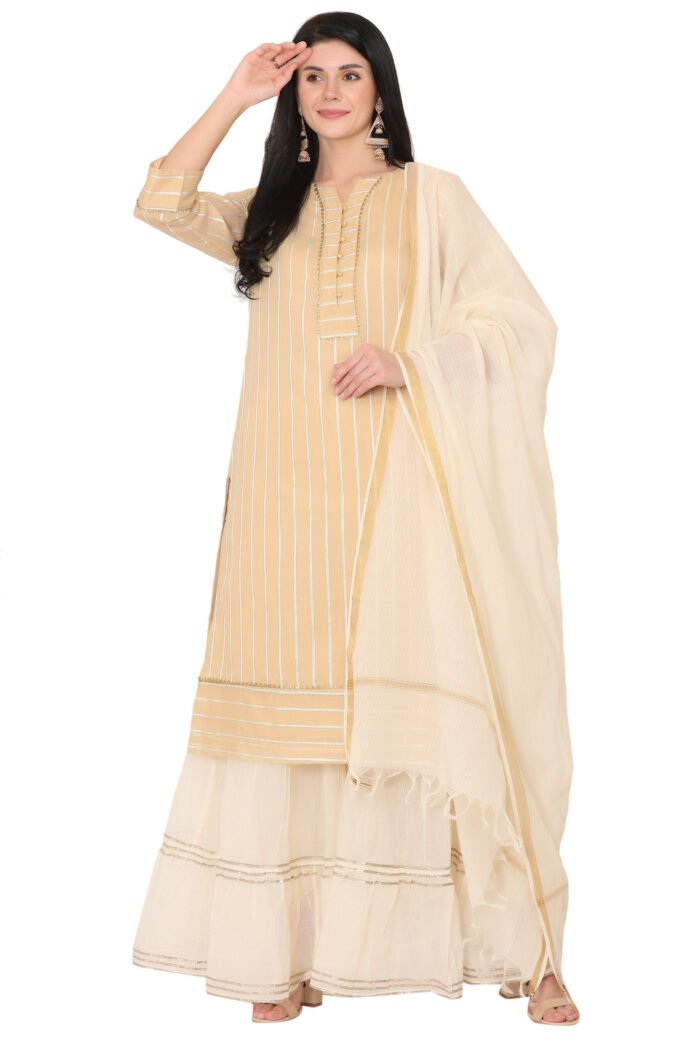 Women’s Cotton Chanderi Straight Kurta - Image 1