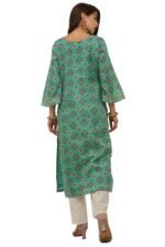 Cotton Chanderi Patola Straight Kurta - Image 7