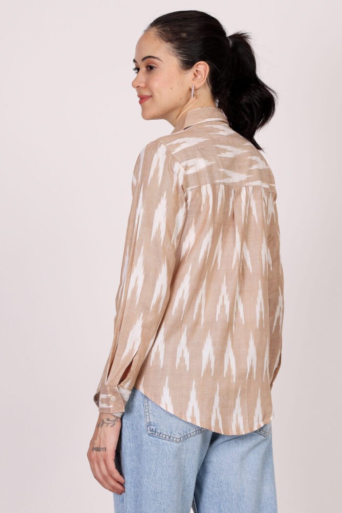Rutba - Cotton Ikat Bash Colour Full Sleeves Shirt - Image 8