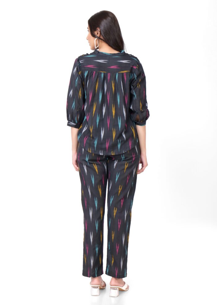 Rutba - Black Ikat Cotton handmade Coord set - Image 7