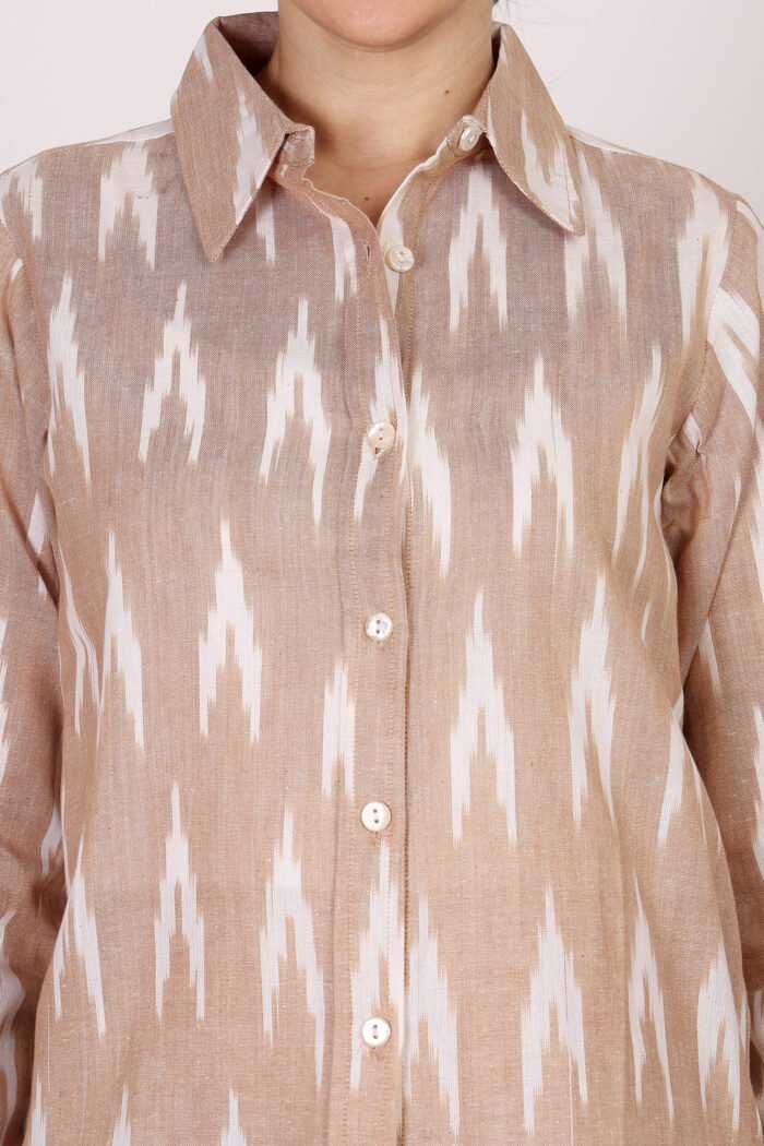 Rutba - Cotton Ikat Bash Colour Full Sleeves Shirt - Image 9