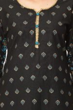 Black Cotton Straight Kurta - Image 7