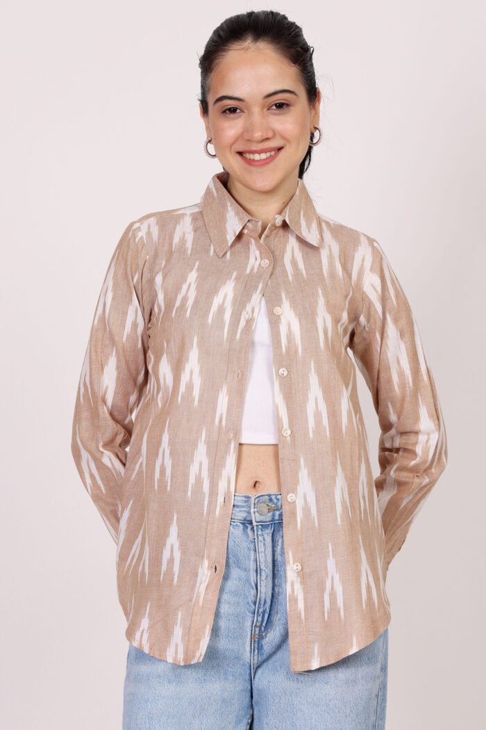 Rutba - Cotton Ikat Bash Colour Full Sleeves Shirt - Image 7