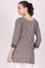 Stripes Print Cotton Short Kurti - Image 5