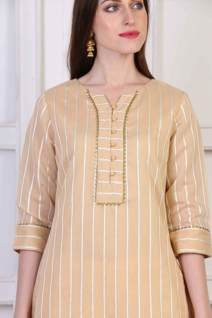 Women’s Cotton Chanderi Straight Kurta - Image 2