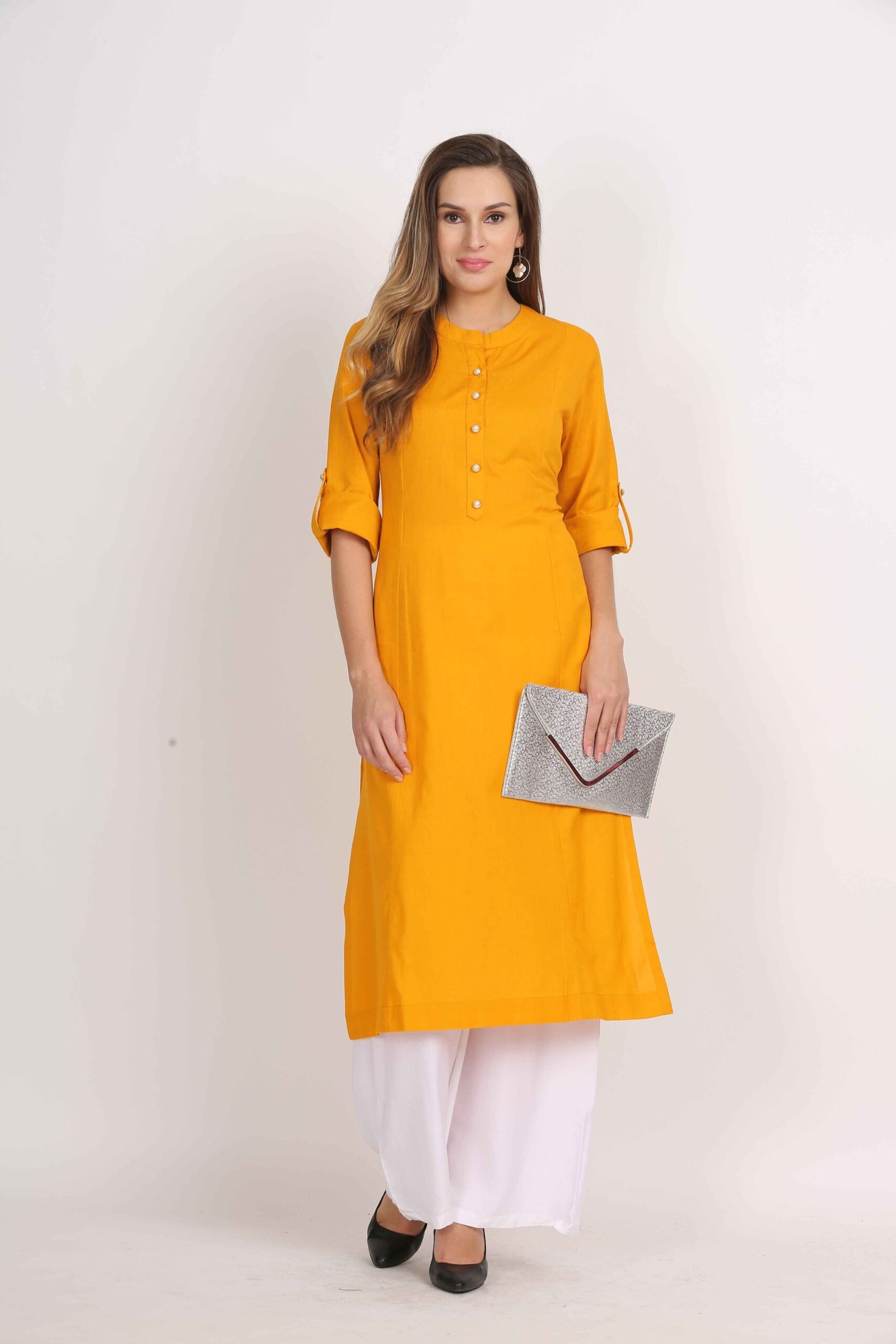 JIV0000002 (1) Cotton Flex Straight Kurta with Folding Sleeves - Image 1
