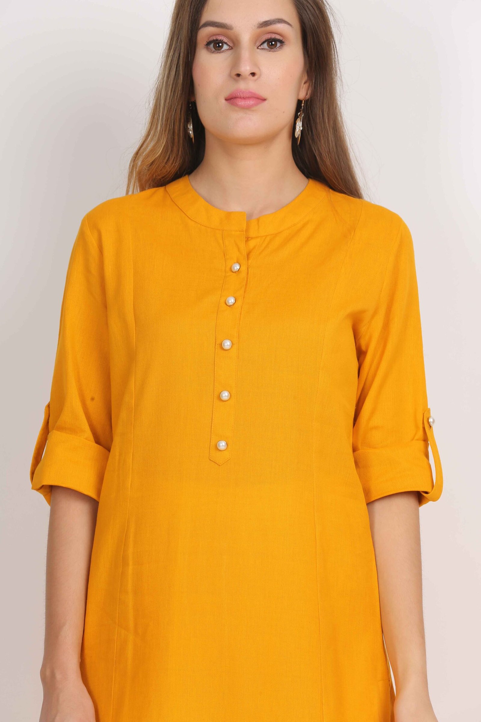 JIV0000002 (6) Cotton Flex Straight Kurta with Folding Sleeves - Image 2