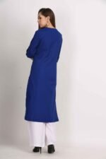 Cotton Flex Straight Kurta with Folding Sleeves - Image 6
