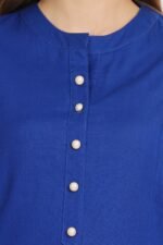 Cotton Flex Straight Kurta with Folding Sleeves - Image 2