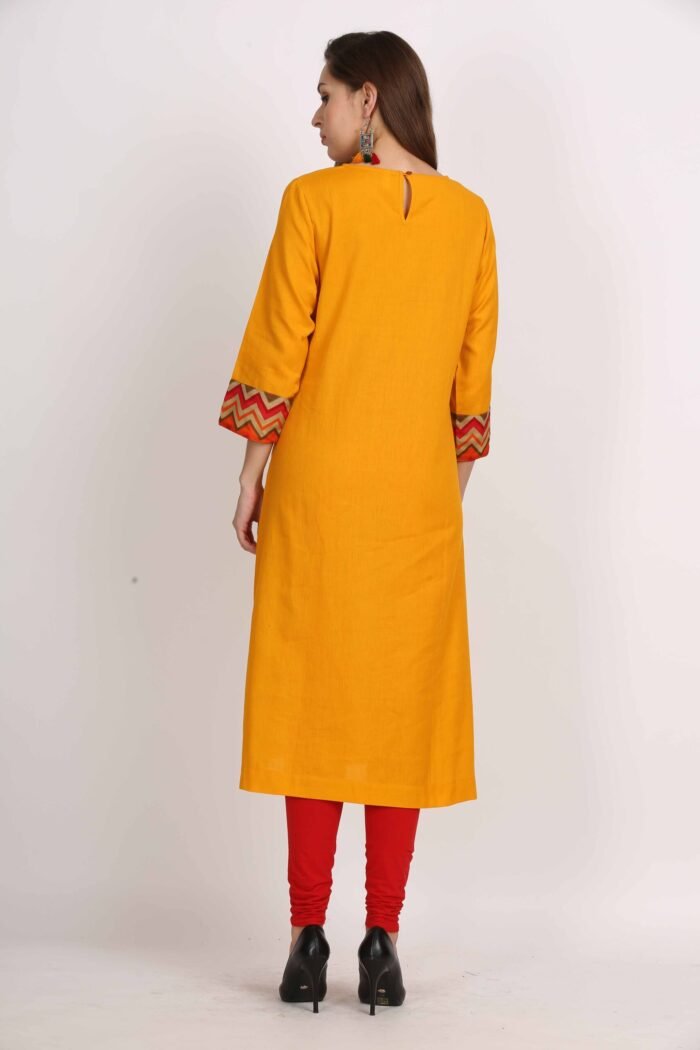 Cotton Flex A-Line Kurta with Front Pocket - Image 6
