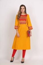 A-Line Kurta with Front Pocket - Image 2