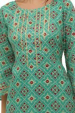 Cotton Chanderi Patola Straight Kurta - Image 6