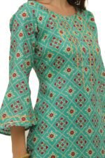 Cotton Chanderi Patola Straight Kurta - Image 5