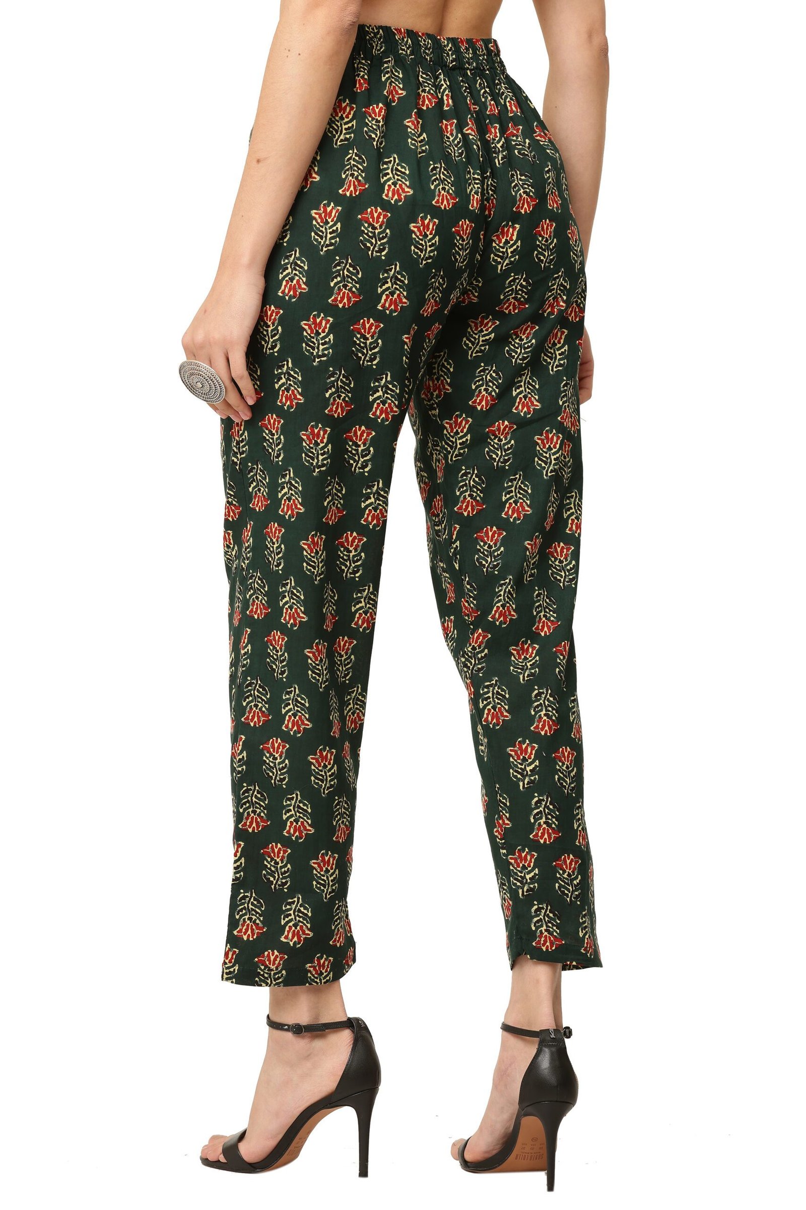 Back Pose Military Green Printed Pant - Image 6