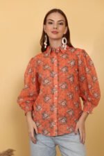 *Rust Cotton Shifli Shirt - Image 7